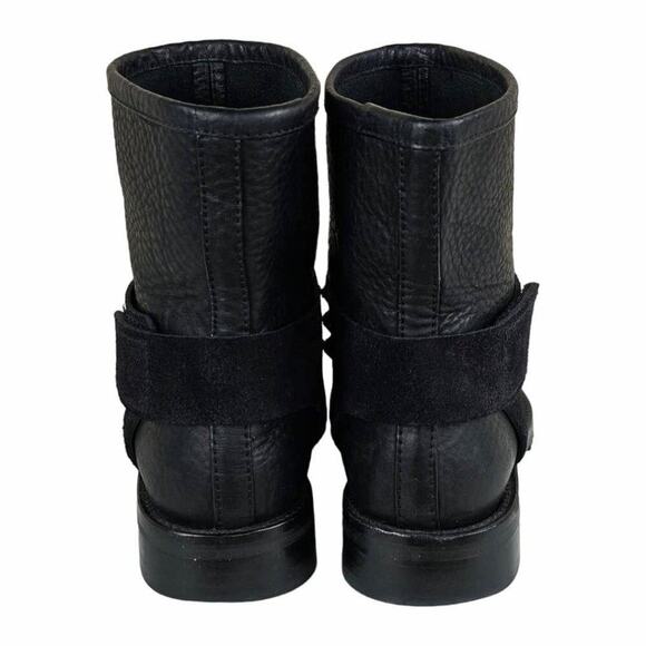 Pedro Garcia Crystal-Studded Black Leather Moto Boots Size 38 - Picture 6 of 11